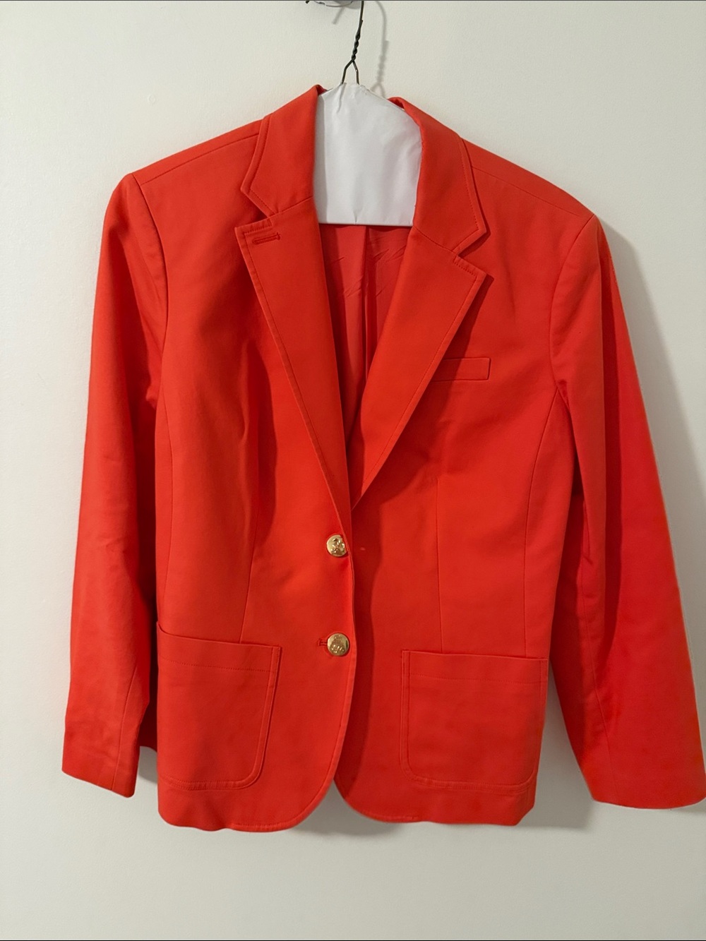 Lauren Ralph Lauren Red Single-Breasted Blazer with Gold Buttons